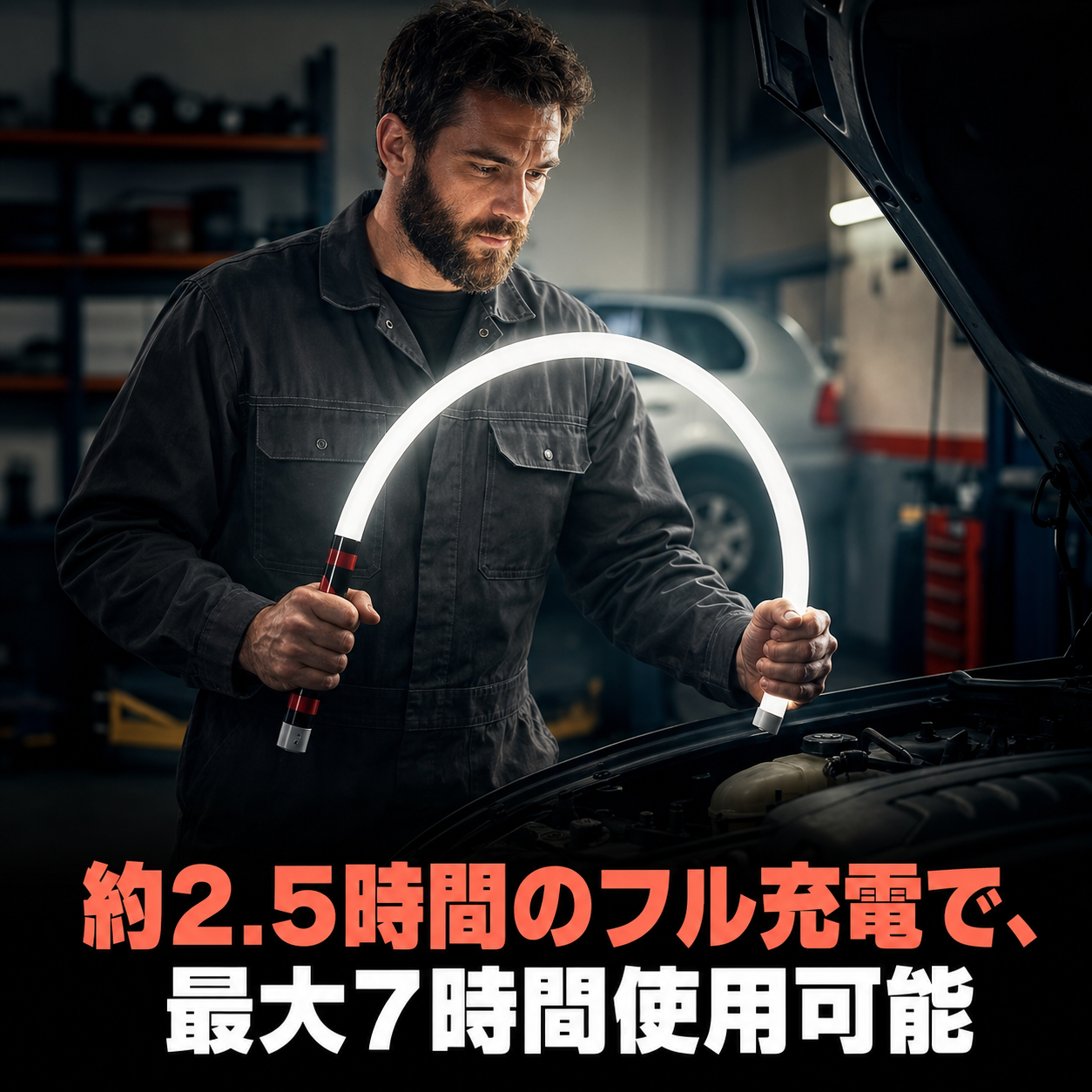曲げて、置く。フレキシブルLEDワークライト Pro